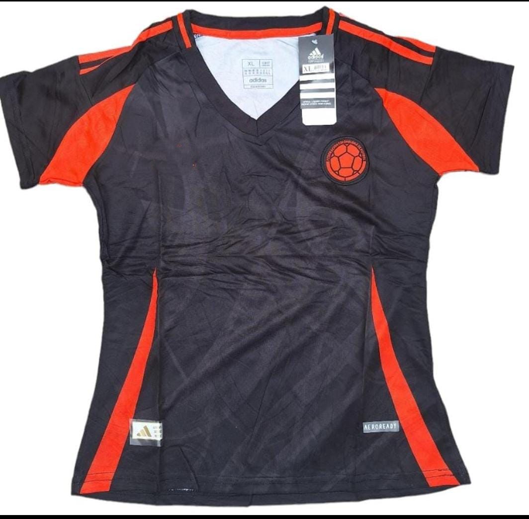 CAMISETA DE COLOMBIA NEGRO DAMA COPA AMERICA 2024
